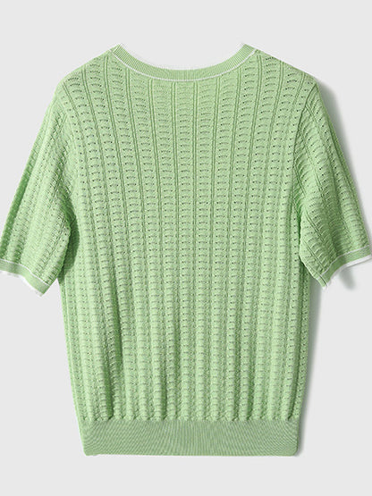 Sarah Loose Crew Neck Textured Knitted Top