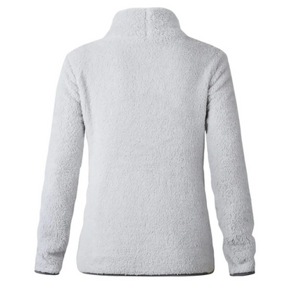 Jersey informal de cuello alto con cremallera para mujer | Ideal para otoño/invierno