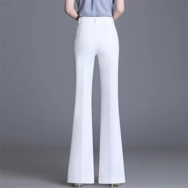 Women's Elegant Tight Fit High Waisted Flared Trousers | Ideal for All Seasons