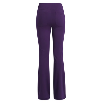 Women's Practical High Waisted Flared Trousers with Phone Pocket | Great for Everyday Wear