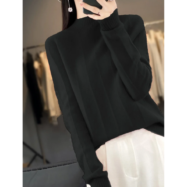 Suéter de cuello alto para mujer, resistente al viento y con forro | Ideal para otoño/invierno
