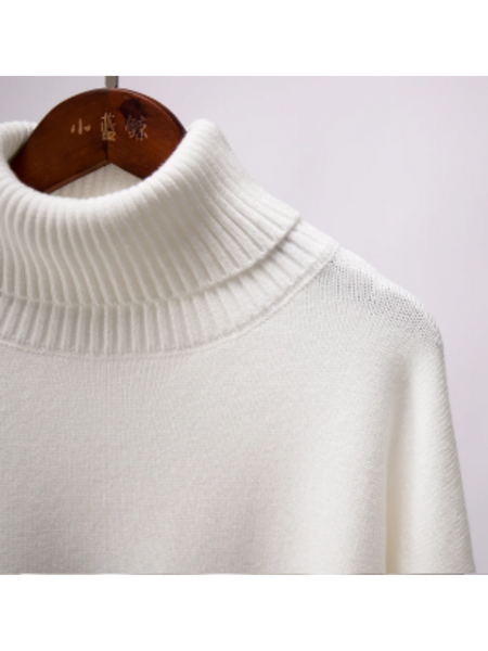 Jersey de punto de cuello alto extragrande para mujer | Ideal para otoño/invierno