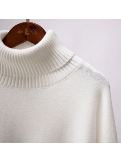 Jersey de punto de cuello alto extragrande para mujer | Ideal para otoño/invierno