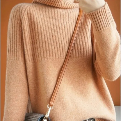 Jersey informal de cuello alto para mujer con estampado texturizado | Ideal para otoño/invierno