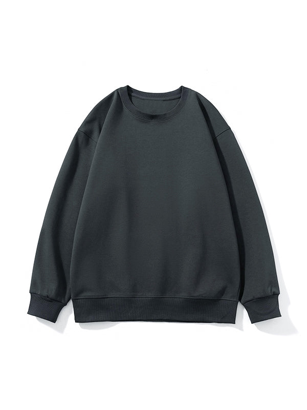 Men’s Solid Color Comfort Cotton Crew Neck Sweatshirt