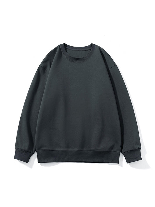 Men’s Solid Color Comfort Cotton Crew Neck Sweatshirt