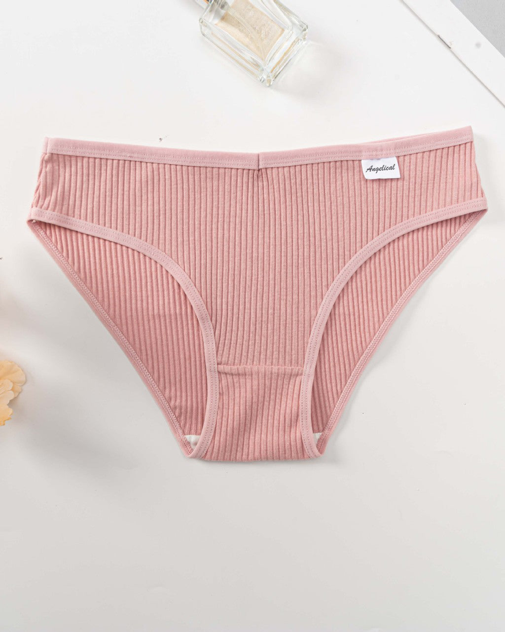 Mid-Waist High-Elastic Butt-Lifting Ribbed Underwear Women
