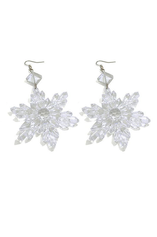 Clear Snowflake Earrings