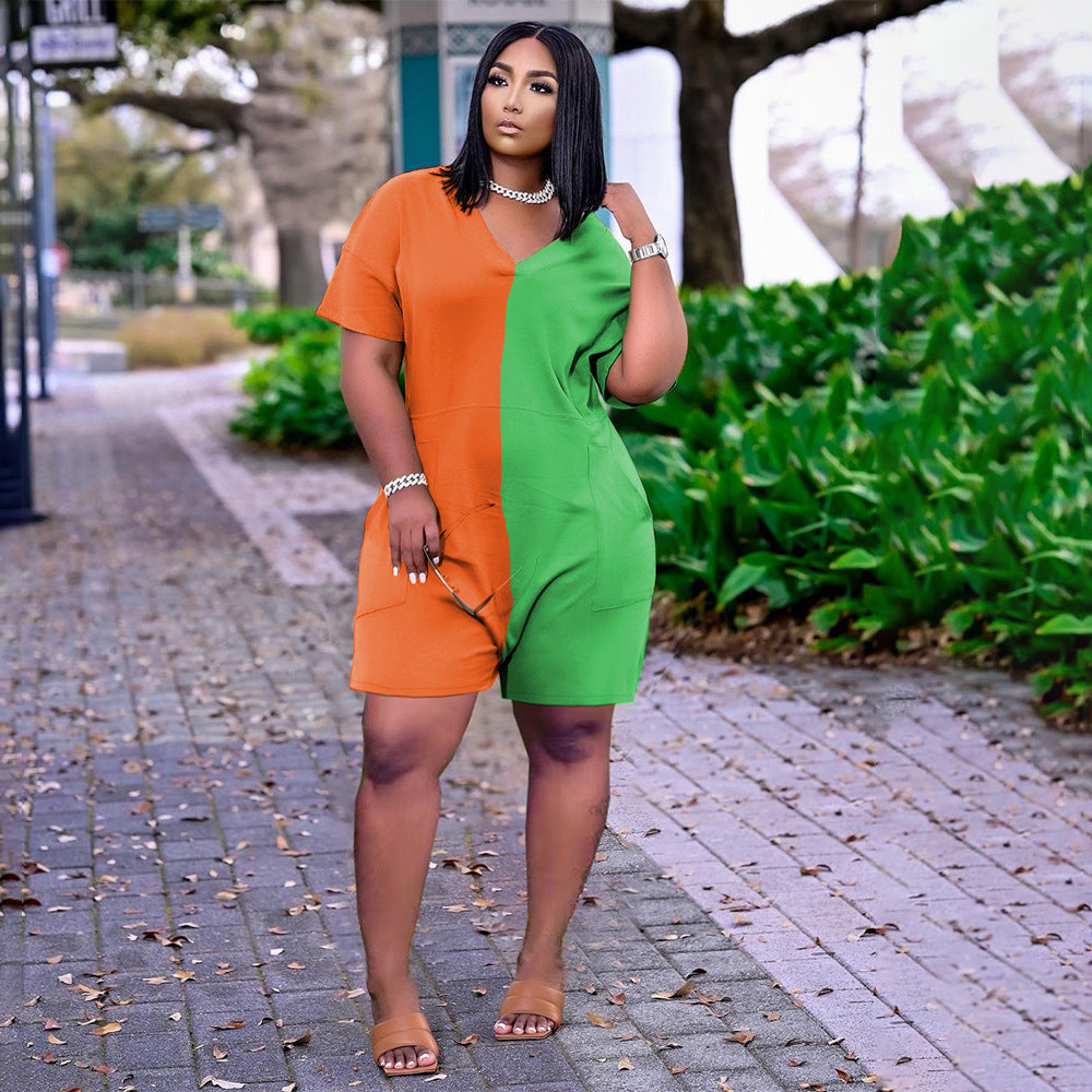 Summer Casual Loose Contrast Color Romper