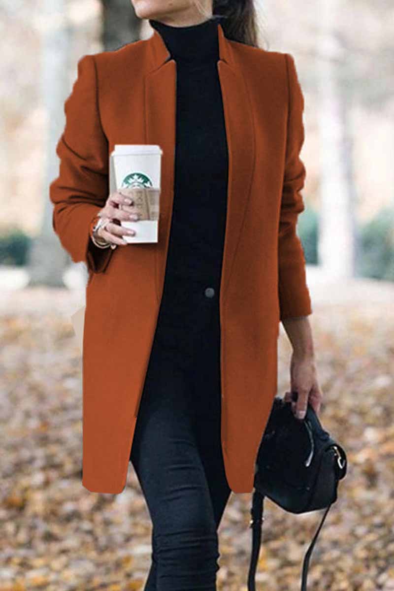 Elegant And Stylish Commuter Stand Collar Coat(6 Colors)