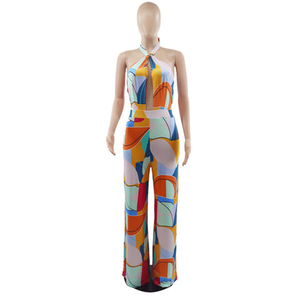 Loose Wide Leg Backless Casual All-Match High Waist Jumpsuit