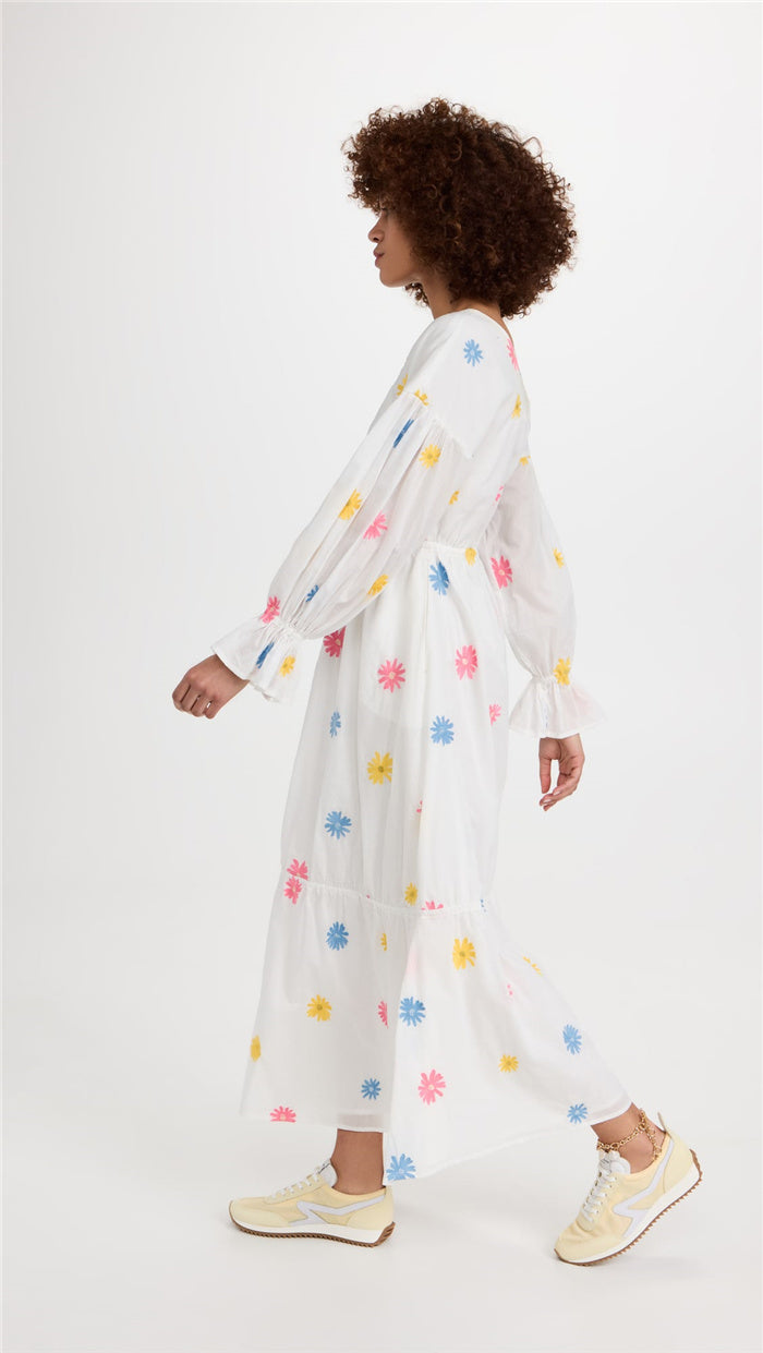 Women New Summer Casual Elegant Cotton Embroidered Regular Dress