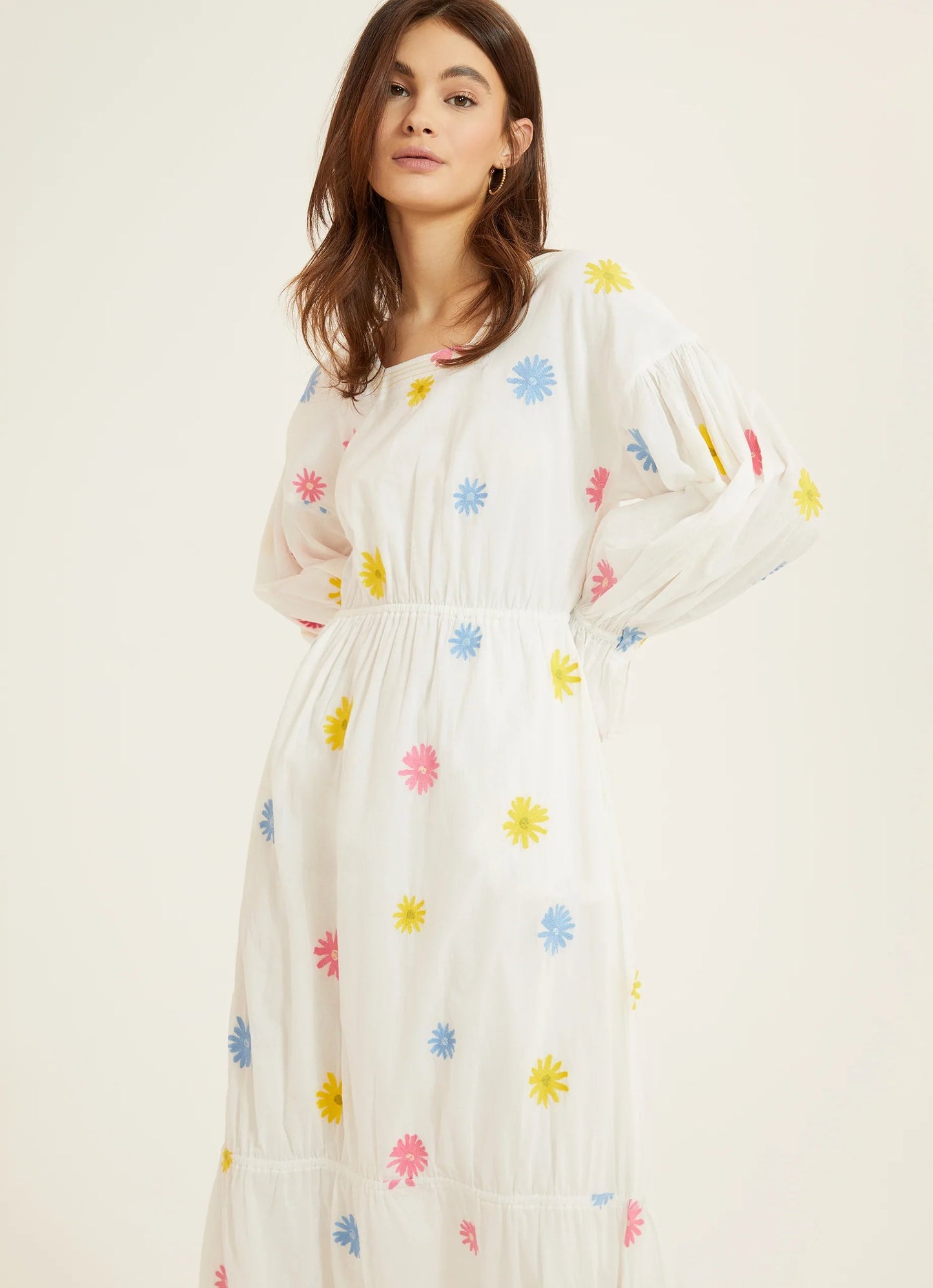 Women New Summer Casual Elegant Cotton Embroidered Regular Dress
