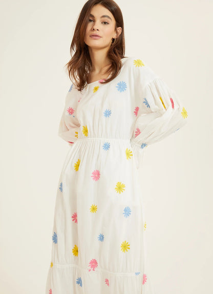 Women New Summer Casual Elegant Cotton Embroidered Regular Dress