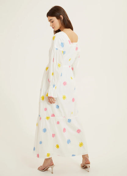 Women New Summer Casual Elegant Cotton Embroidered Regular Dress