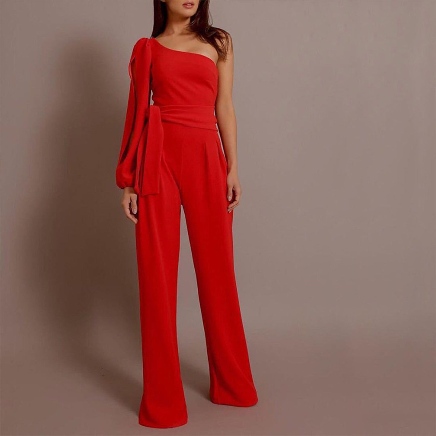 Creative Women One Shoulder Asymmetric Women Clothing Jumpsuit