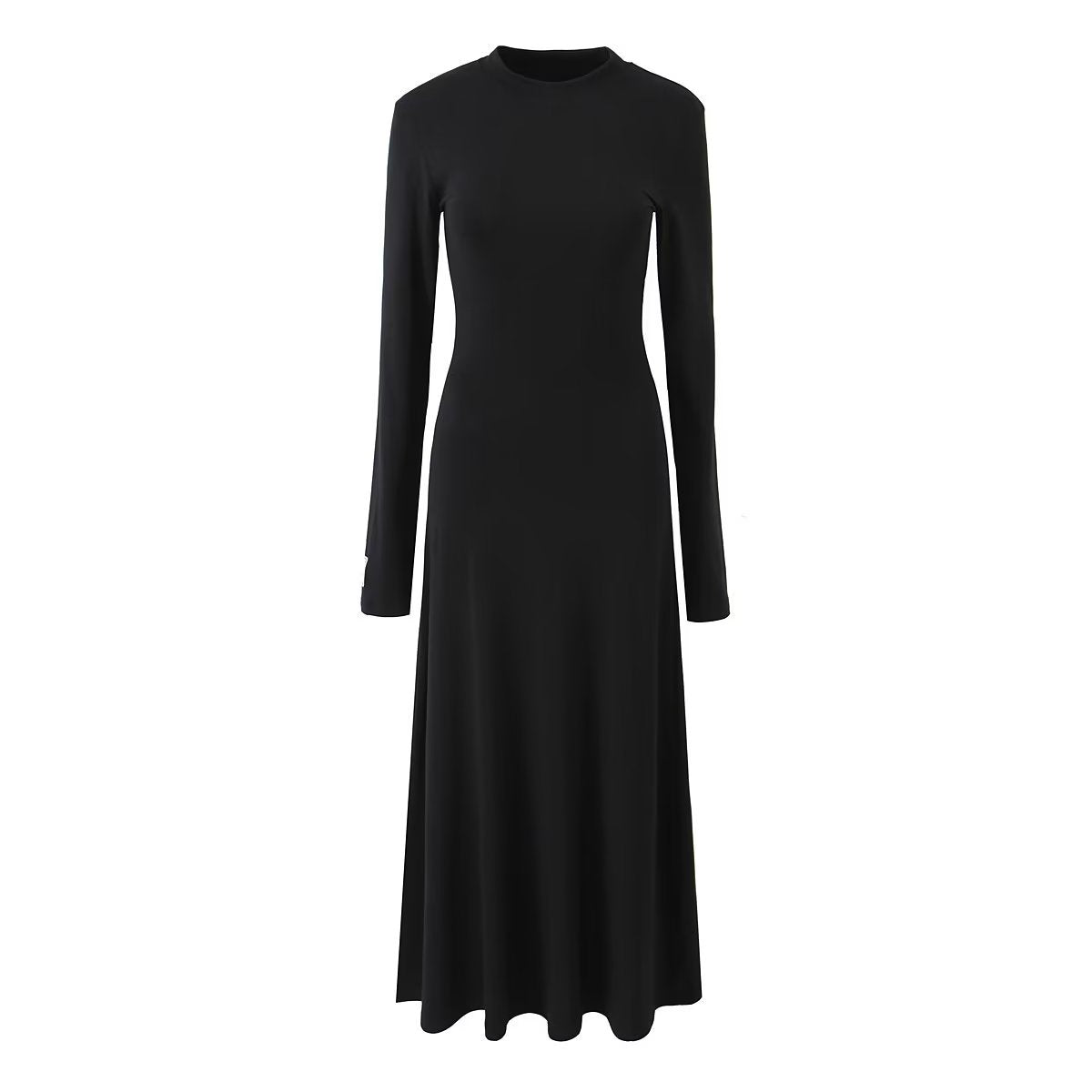 Spring Summer Autumn Elegant Graceful Tencel Blended Knitted Front Chest Embroidered Elastic Dress
