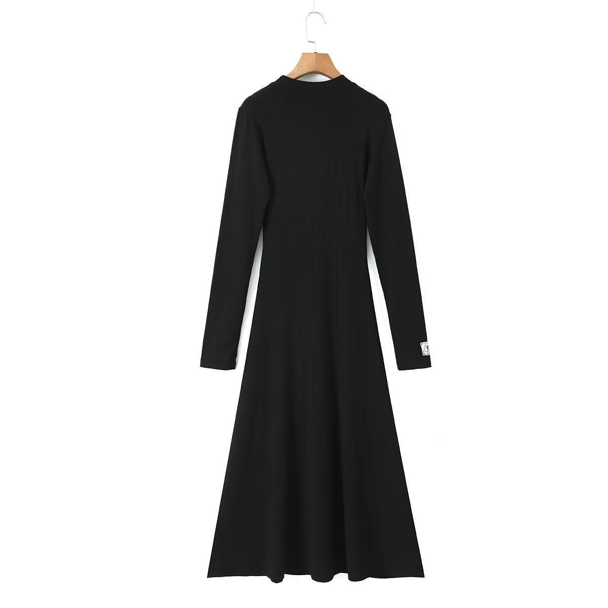 Spring Summer Autumn Elegant Graceful Tencel Blended Knitted Front Chest Embroidered Elastic Dress