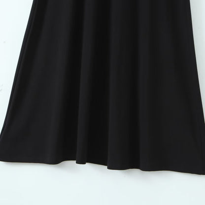 Spring Summer Autumn Elegant Graceful Tencel Blended Knitted Front Chest Embroidered Elastic Dress