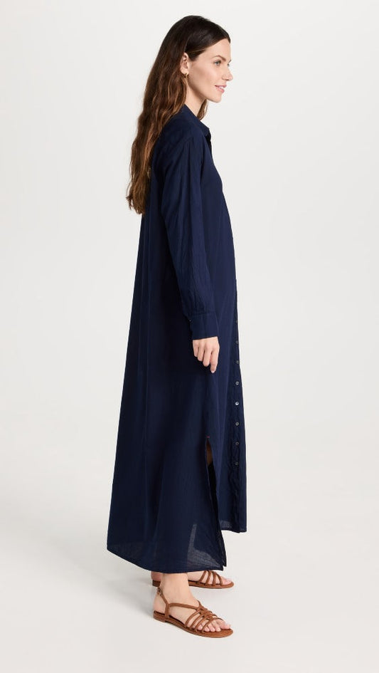 Women New Spring and Autumn Lapel Single breasted Long sleeved Shirt Dress