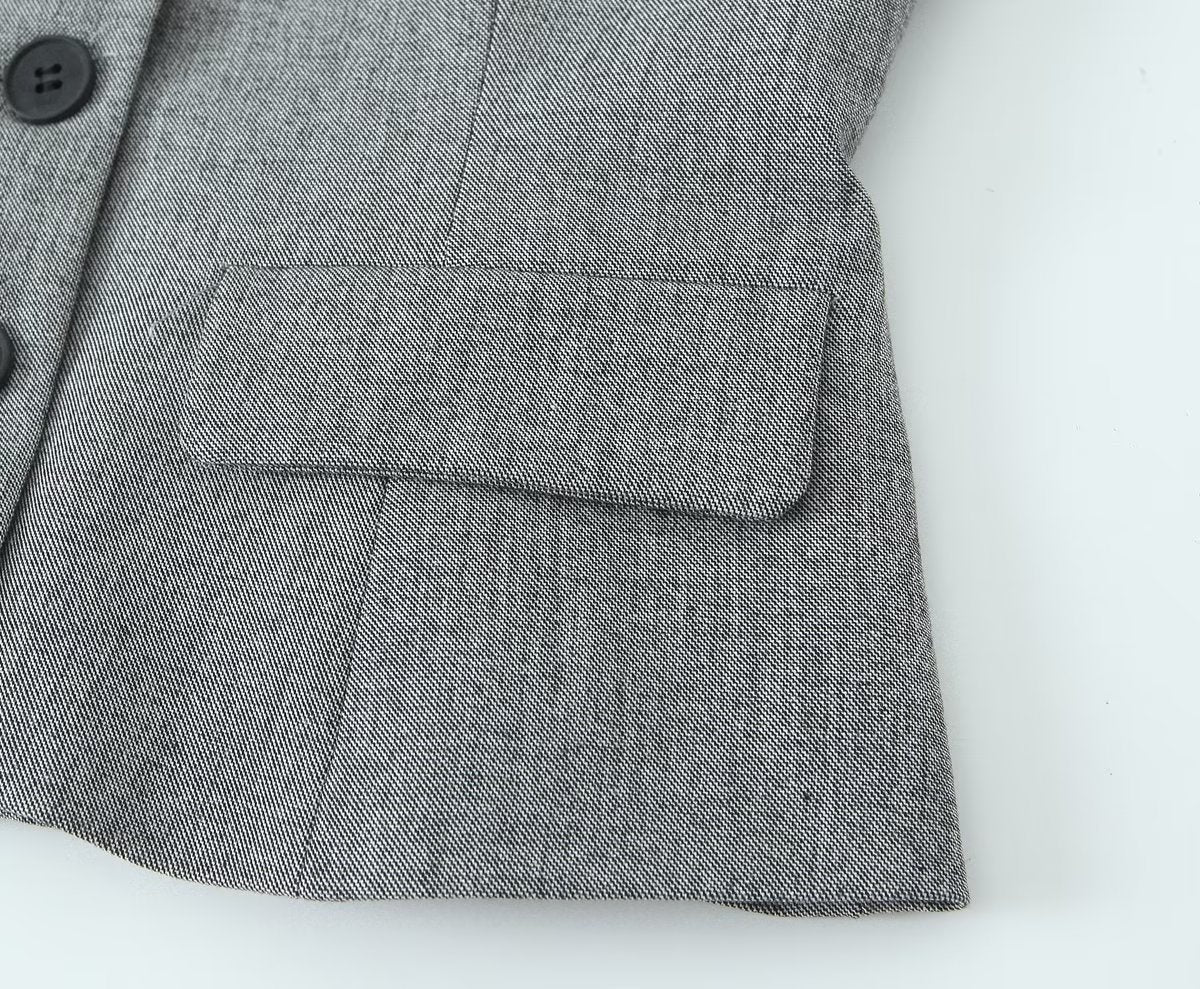 Fall Women Clothing Asymmetric Vest Pleated Design Skinny Pant Suits