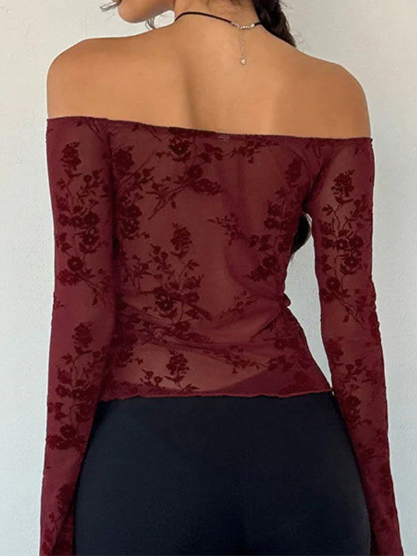 Off Shoulder Long Sleeves Tee