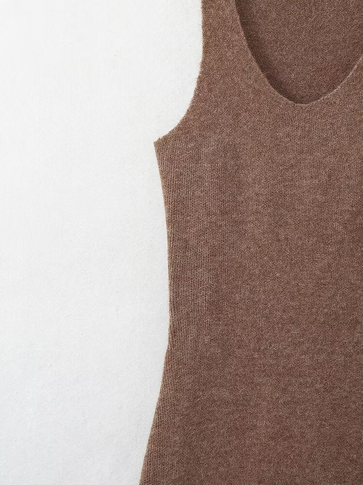 Winter Women Clothing Solid Color Slim Fit Slimming Spaghetti Straps Vest