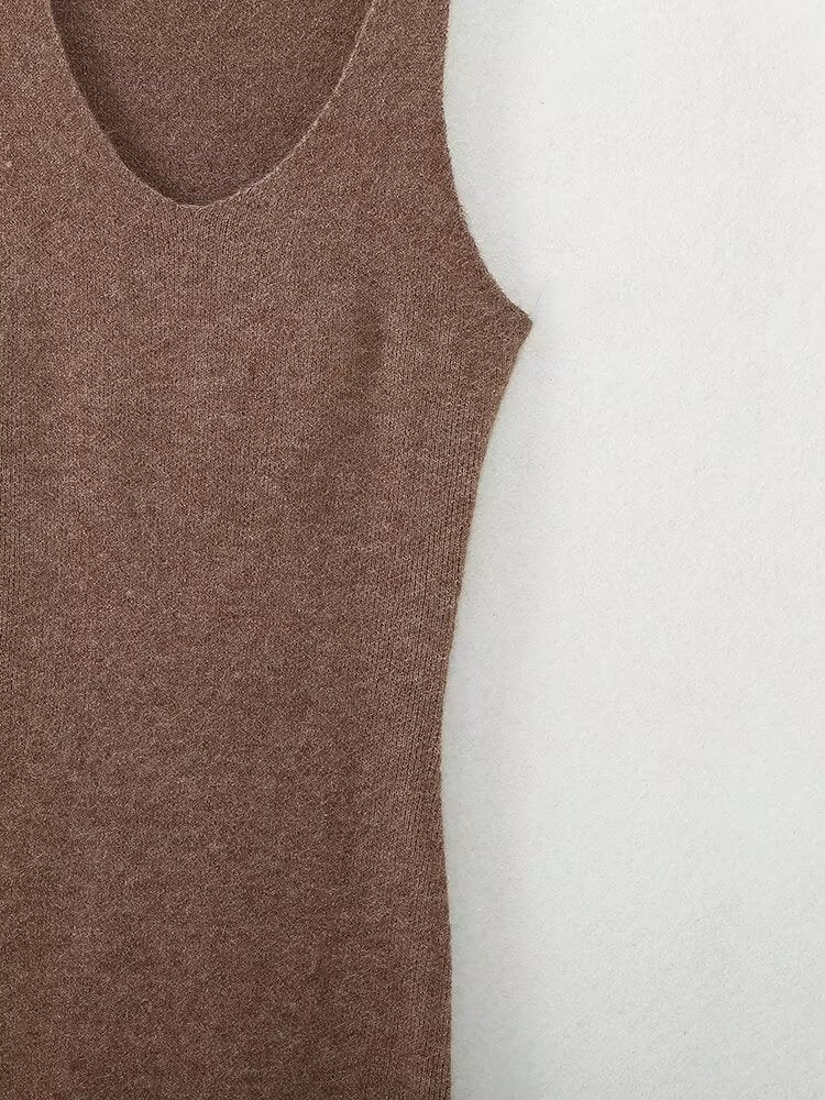 Winter Women Clothing Solid Color Slim Fit Slimming Spaghetti Straps Vest