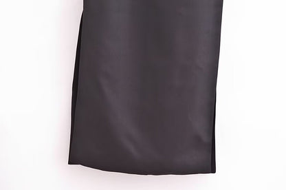 Commuting Elegant Split Straight round Neck Sleeveless Minimalist Long Vest Dress