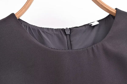Commuting Elegant Split Straight round Neck Sleeveless Minimalist Long Vest Dress