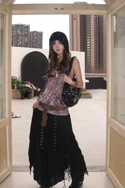 Vintage Apocalyptic Alt Mesh Skirt