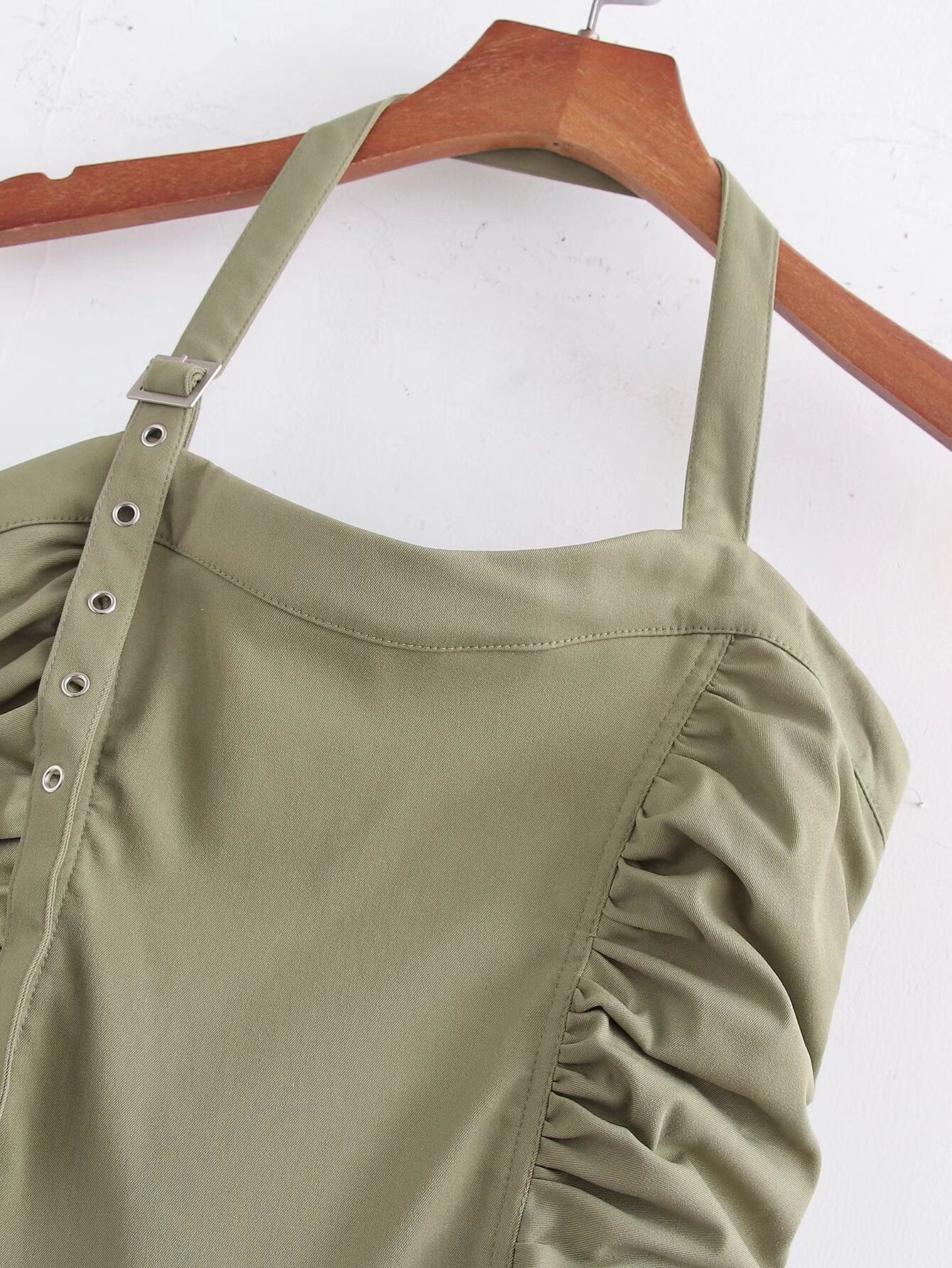 Spring Women Tooling Pleated Pleated Dress