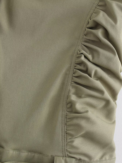 Spring Women Tooling Pleated Pleated Dress