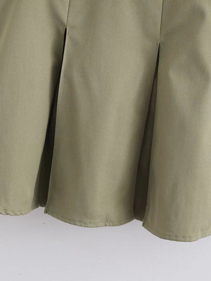 Spring Women Tooling Pleated Pleated Dress