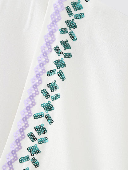 Winter Women Clothing Loose Sequin Embroidery Tassel Decorative Dress