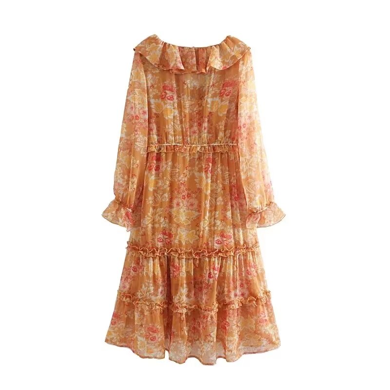 Winter Women Clothing Casual Solid Color Spaghetti Strap Floral Print Dress Two Piece Set