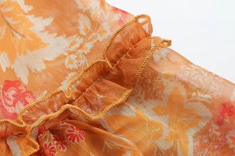 Winter Women Clothing Casual Solid Color Spaghetti Strap Floral Print Dress Two Piece Set