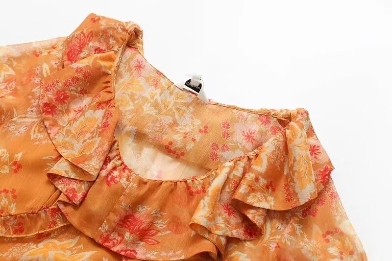 Winter Women Clothing Casual Solid Color Spaghetti Strap Floral Print Dress Two Piece Set
