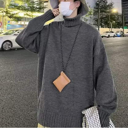 Jersey holgado de punto con cuello alto para mujer | Ideal para otoño/invierno