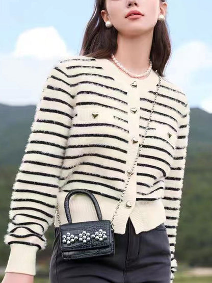 Sofia Retro Crew Neck Striped Sweater