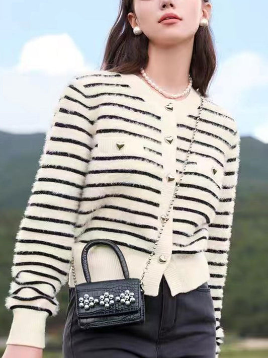 Sofia Retro Crew Neck Striped Sweater