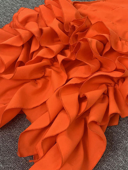 Butterfly Sleeve Floral Ruffles Dress