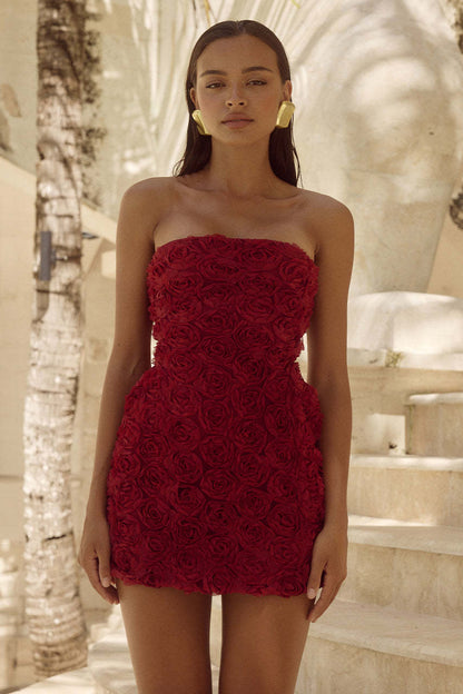 Vestido midi Blossom Flame