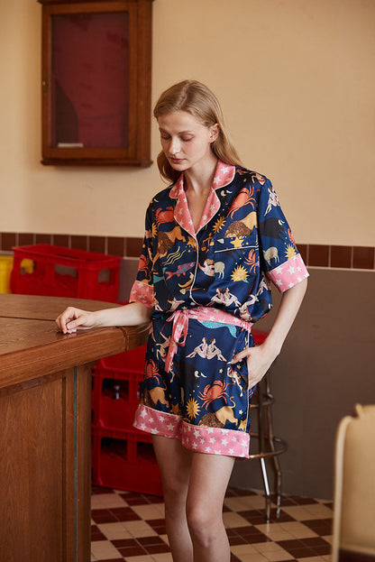 Conjunto de pijama con pantalones cortos Blue Constellation
