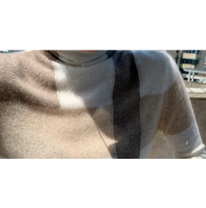 Jersey de punto a cuadros elegante y ajustado para mujer | Ideal para otoño/invierno