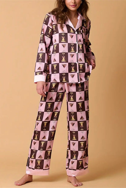 Conjunto de pijama con estampado de rayas navideñas