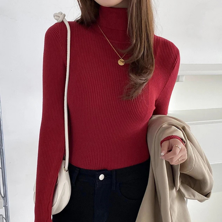 Jersey informal de manga larga y corte ajustado para mujer | Ideal para otoño/invierno