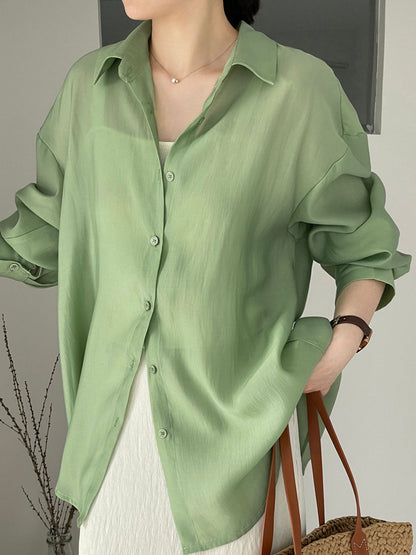 Olivia Loose Lapel Hollowed Back Slit Shirt