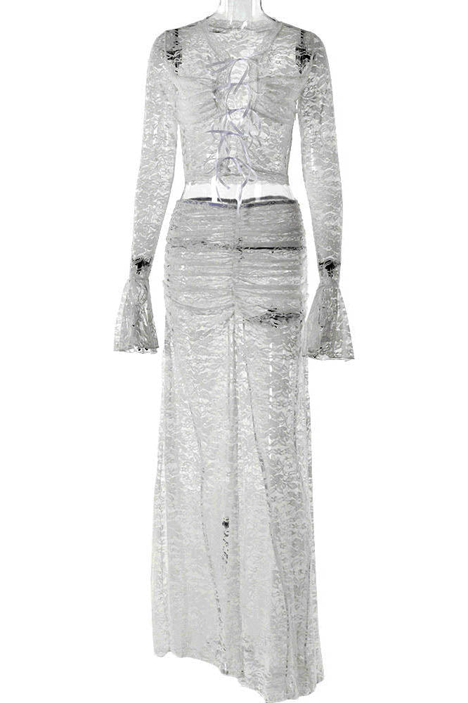 Whispering Lace – Flare Skirt Set