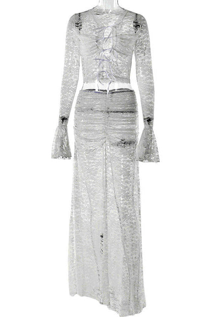 Whispering Lace – Flare Skirt Set